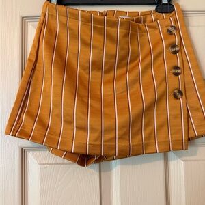Charlotte Russe Orange Striped Mini Skirt
